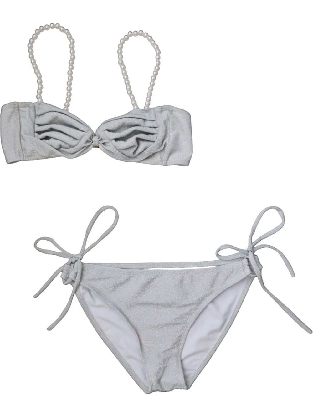 Minimal Silver Shimmer Bikini Set